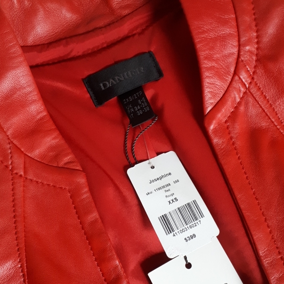 Danier Poppy Red Leather Jacket - Picture 4 of 8
